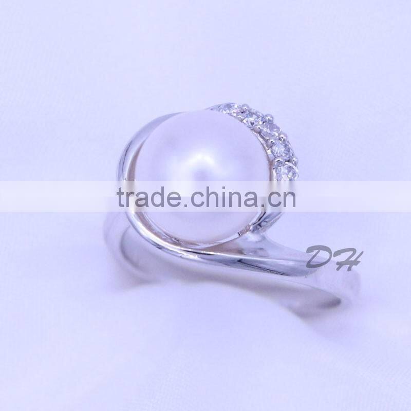 Fashion jewelry 925 silver original pearl ring wholesale