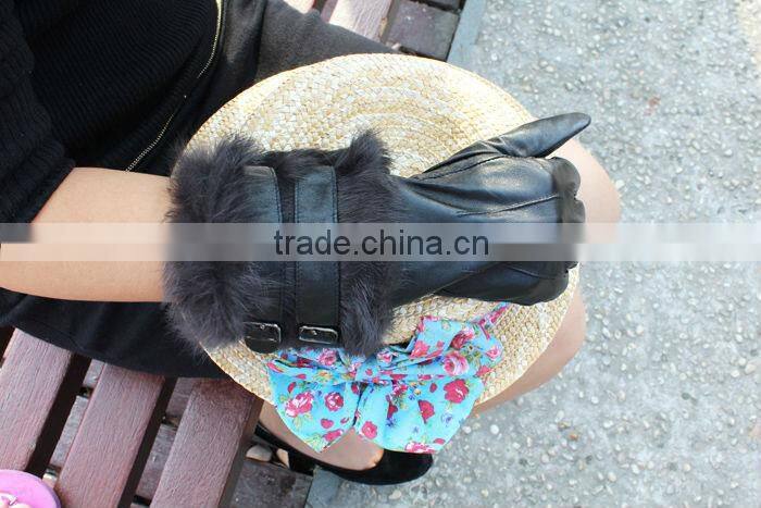 2015 new season special and fashion competive price fur leather gloves