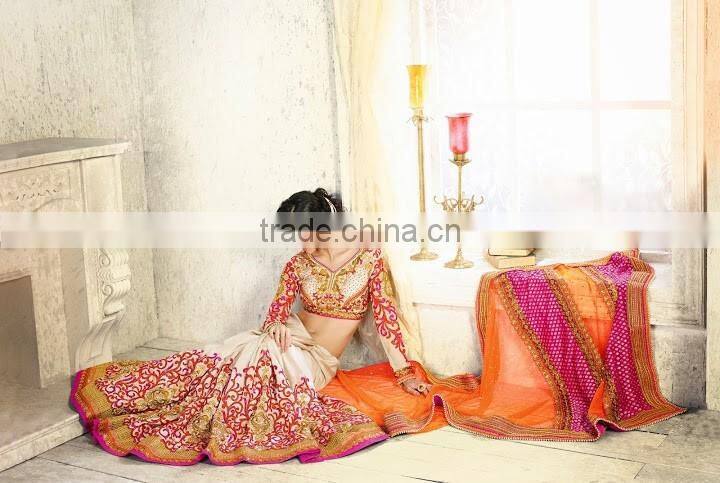 Gold & Magenta Georgette On Net Saree