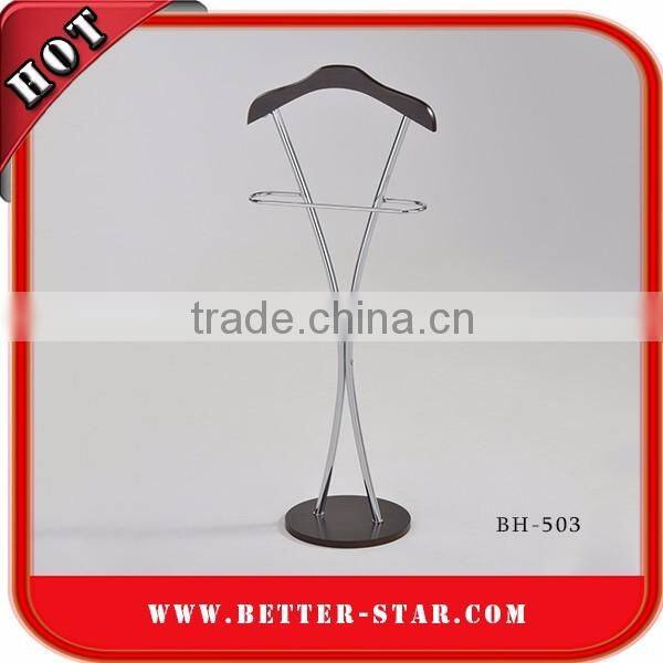 High quality portable bedroom clothes rack valet stand for clothes hat shelf