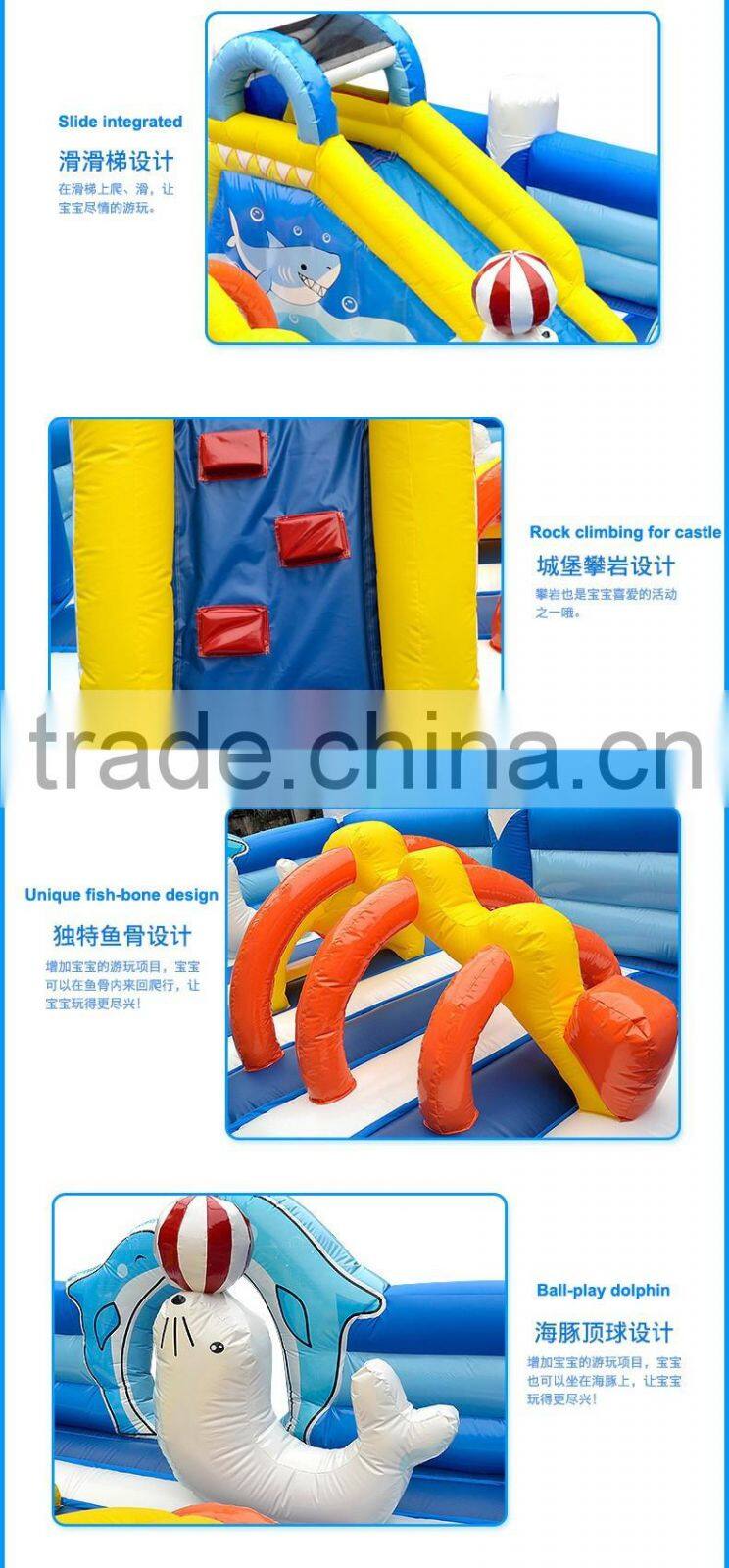 Kids outdoor commercial play castle water park inflatable pool rental
