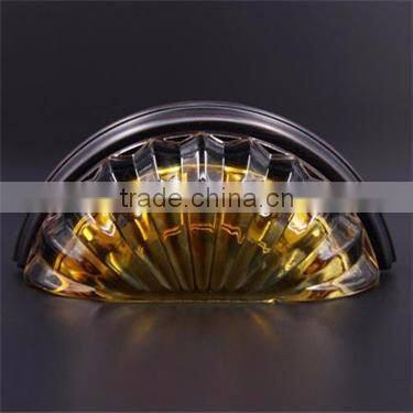 Amethyst Antique Brass Interior Drawer Glass Knob with Metal Base