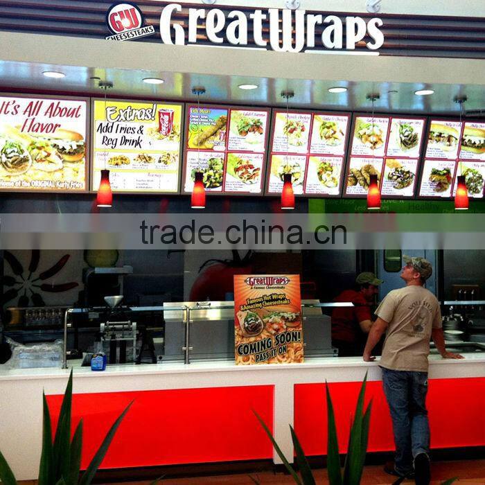 Innovative Fast Food Restaurant Led Menu Light Box