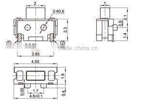FTHAM04 mini 4 pins rubber tactile switch