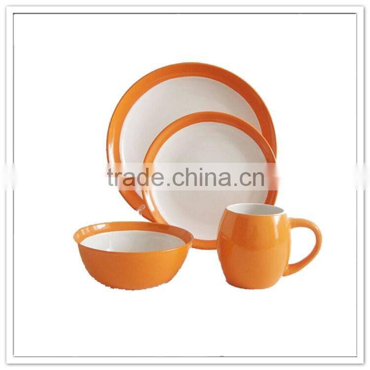Newest novelty 4pcs porcelain like dinnerware set