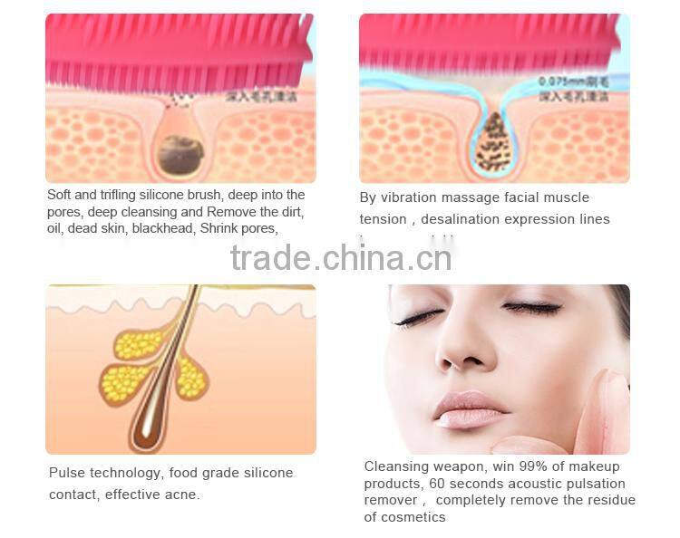 Silicone facial cleanser brush, Face cleaning brush, Ultrasonic silicone facial massager