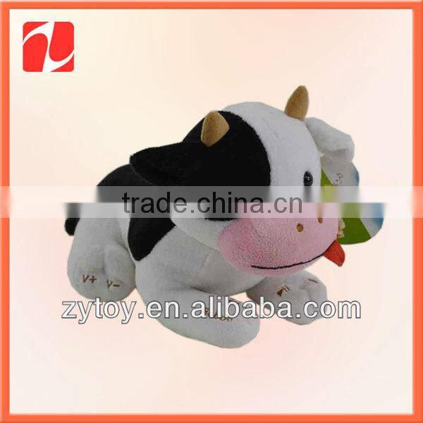big cute pink funny stuffed plush cow toy