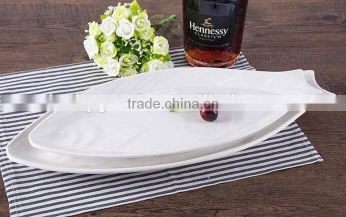 blank Round melamine plate white dinner plate flat plate for hotel