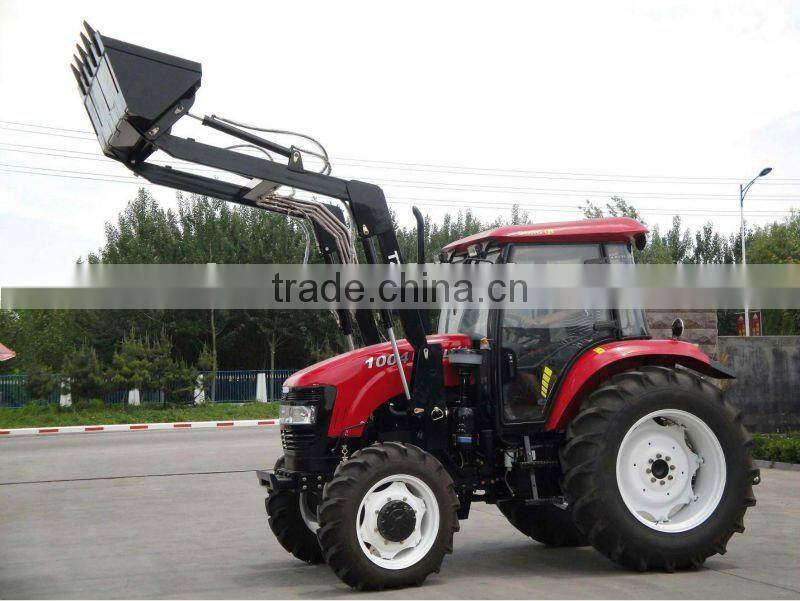 DQ1004 tractor, 100HP, 4WD, fit with 4in1 loader, towable backhoe, slasher mower, hole digger etc.