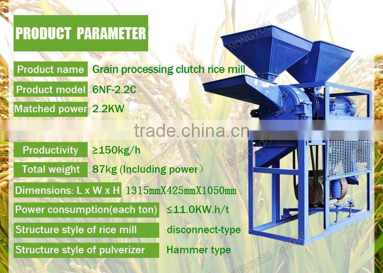 Mini Rice Mill Machine Best Price Rice Cutting Machine Small Grain Flour Mill Machine 6NFZ-2.2C