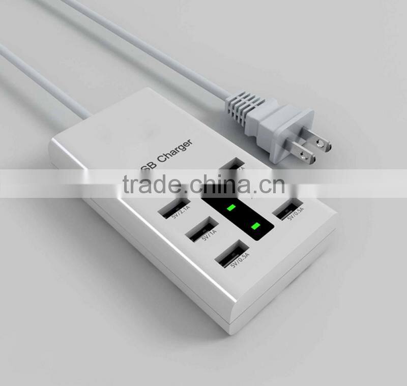 EU UK US plug 5V 6 port usb socket charger