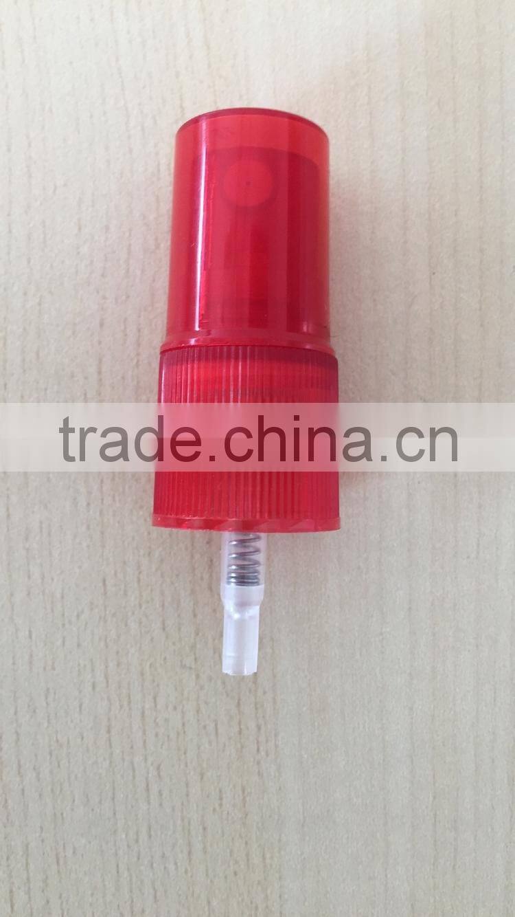 red plastic spray pump for bottle use