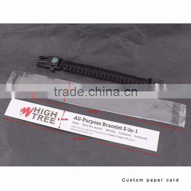 Paracord Survival Bracelet with a 350LB Parachute Cord, Fire Starter, Embedded Compass, Flint, Emergency Knife & Whistle