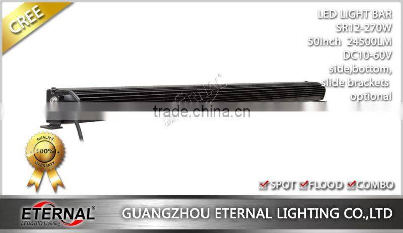 50inch 270W LED light bar single row high power offroad bar light 4x4 4WD racing auxiliary lighting