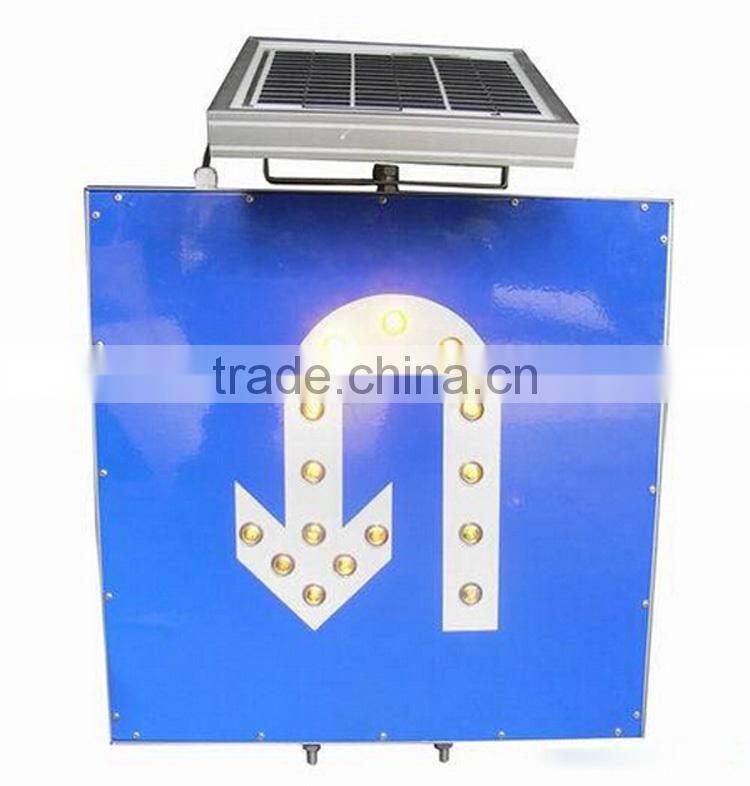 Turn round allowed solar led traffic sign board