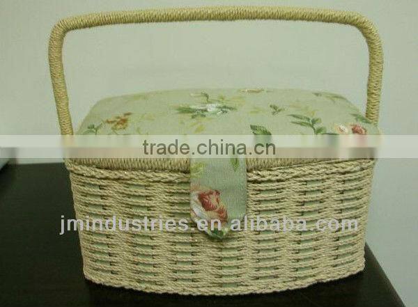 Oval Shape Sewing Kits Box with Handle&Tray Inside