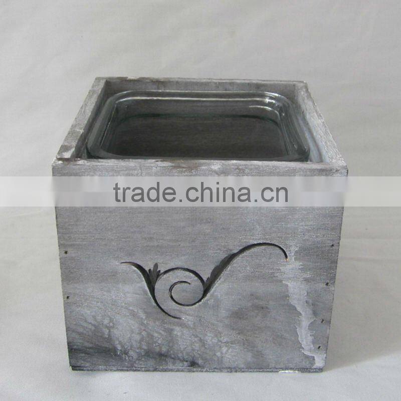 wooden storage boxes for glass container