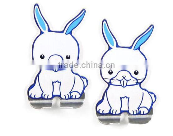multifunctional cute QQ penguin shaped stainless steel sticky hanger hooks 2pcs set