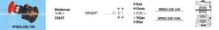 HEIGHT HOT SALE PUSH BUTTON SWITCH HPB22-22E-11M WITH HIGH QUAKITY