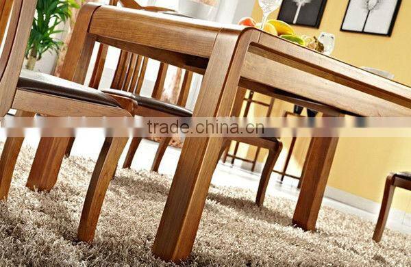 Morden Wooden 6 Seater Dinning Table,Full Solid Wood Rectangular Dinning Table W Chair,Graceful Dinning Room Furniture Set