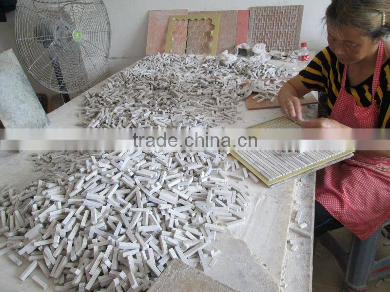 China White Wooden marble Mosaic Tile