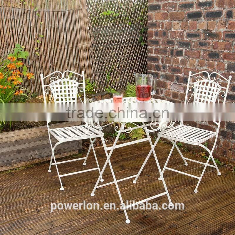 Fabulous Steel 2 Folding Chair 70cm Round Bistro Set Outdoor Furniture