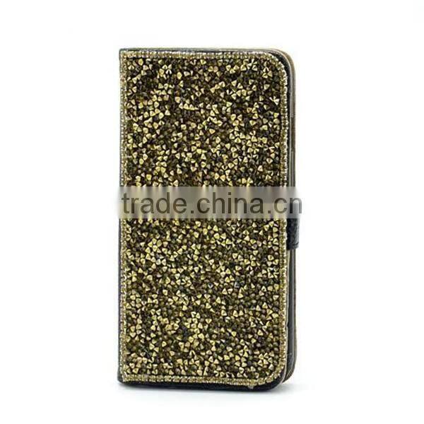 For iphone6 shiny PU leather flip phone case, glittering leather phone cover, pu leather flip case for iphone6