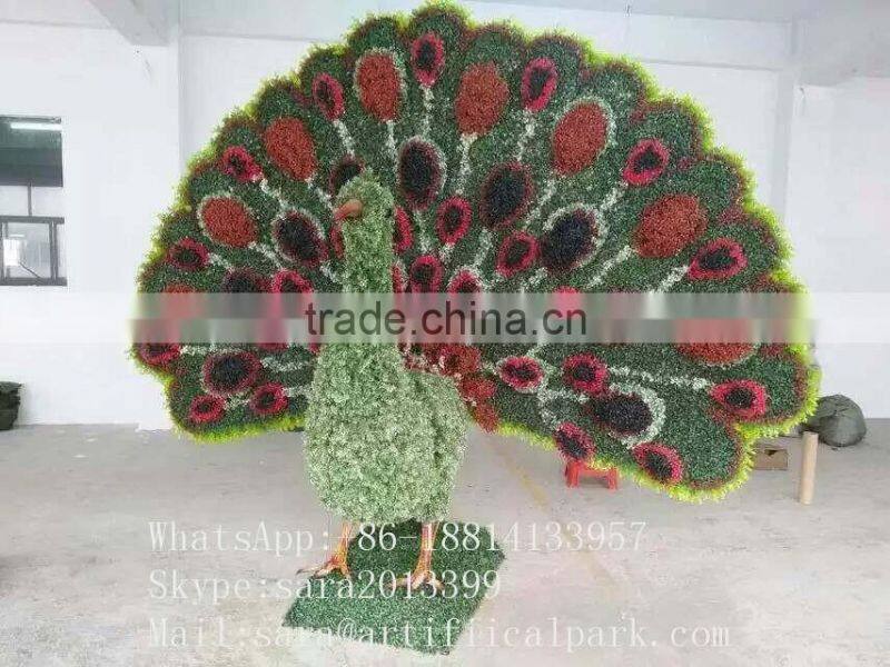 New design of customized artificial topiary topiary frame peacock