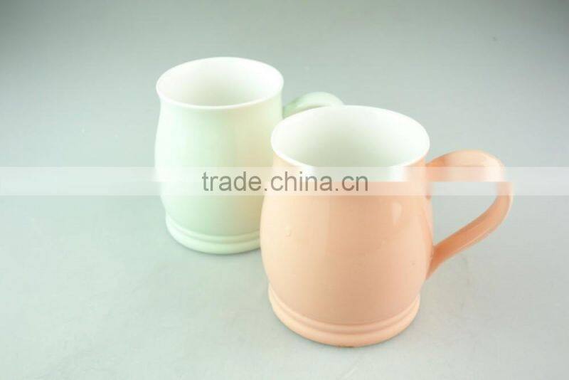 Good quality 480ml cermaic coffee mug, hot sale drum shaped color mug with cheap price
