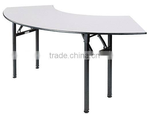 Hot sale PVC Covered plywood 18mm Crescent Folding Table QZ6004