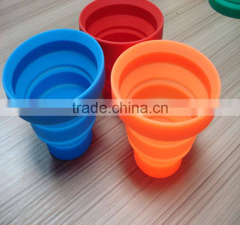 Silicone Folding Cup Telescopic Collapsible with Lid Outdoor Travel Camping