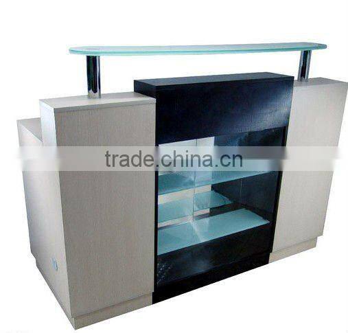 Nail salon reception desk Solid wood office table design receptionist table F-2733