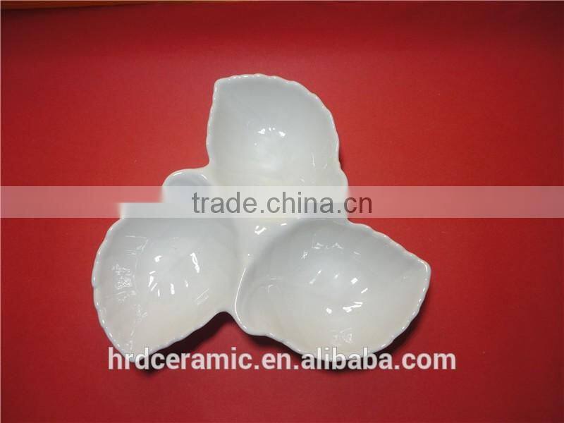 High quality hotel white ceramic dinner plate nut dish and candy plate