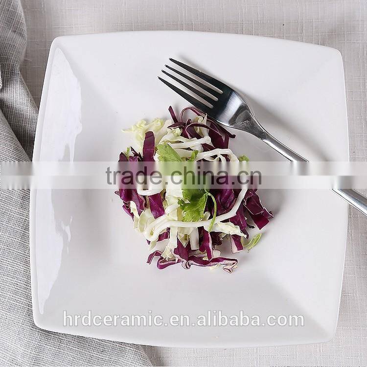 22.5*15*1cm star hotel white ceramic dinner plate beef plate
