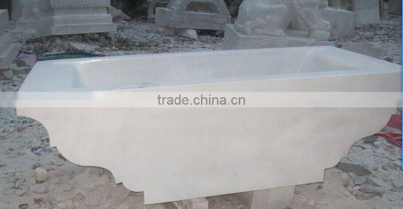 Half Hand Carved Free Standing Marble Stone Bathtub