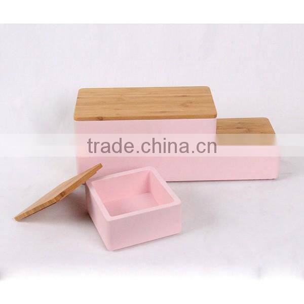 3-piece color painting cement round jewelry tray