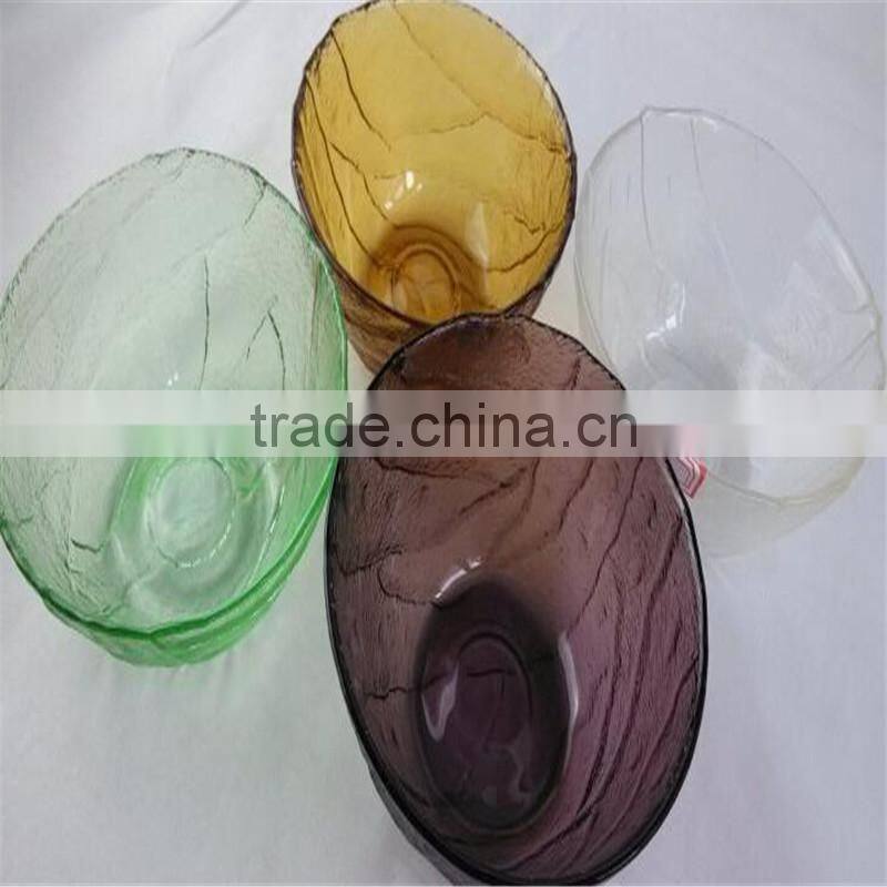 hand pressed glass bowl/glass salad bowls/glass fruit bowl