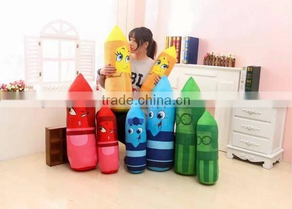 New products funny long Crayon bolster cushion custom shaped head rest neck support long body pillow made in china