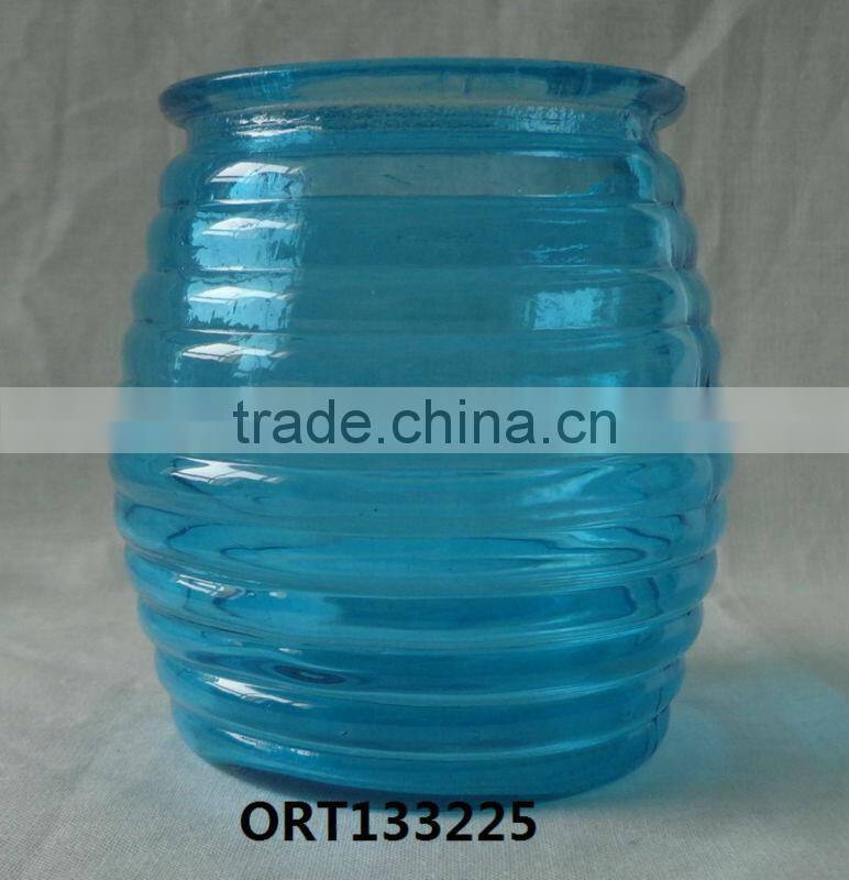 Purple Colored glass candle holder