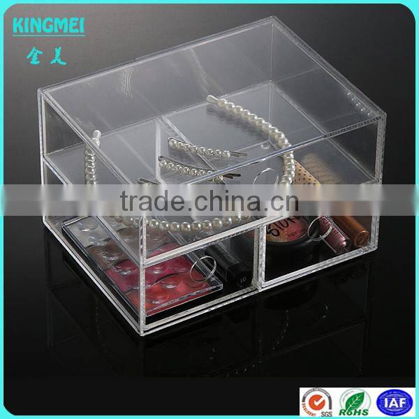 Clear acrylic mirror food tray with handle