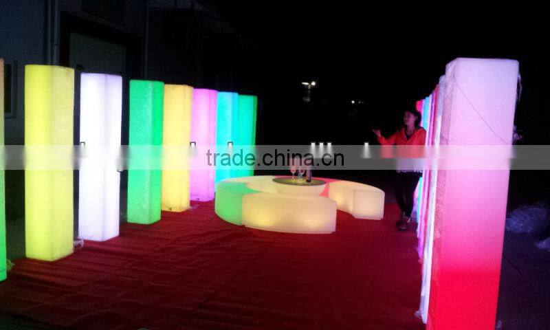 led glowing light column for wedding party and outdoor use