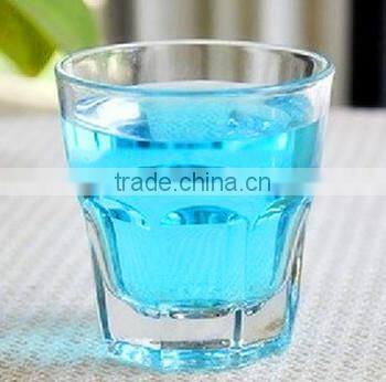 Clear shot glass, whisky glass, water glass, tumbler glass