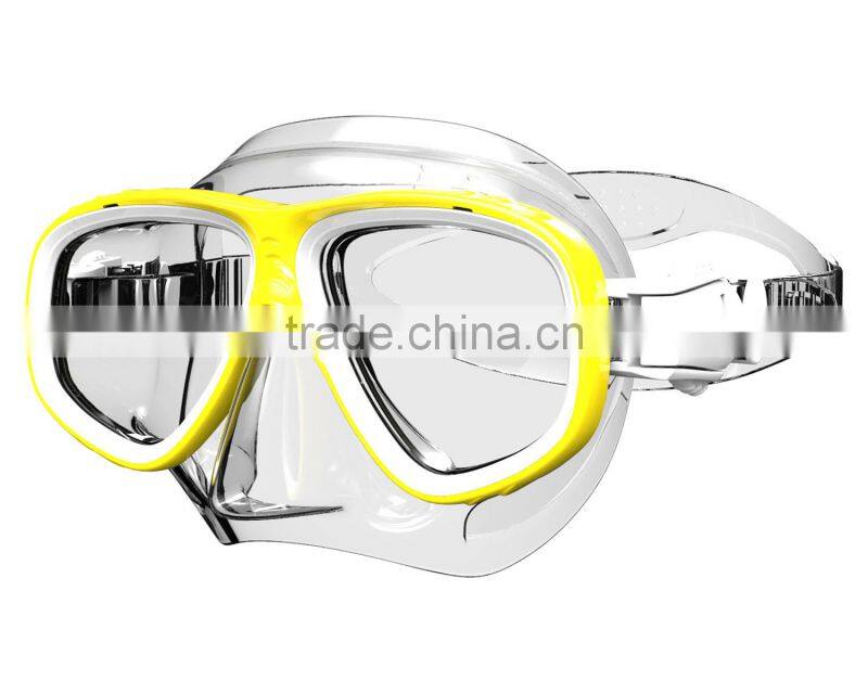 High quality, tempered glass silicone scuba diving set, diving goggles, diving masks (MK-402)