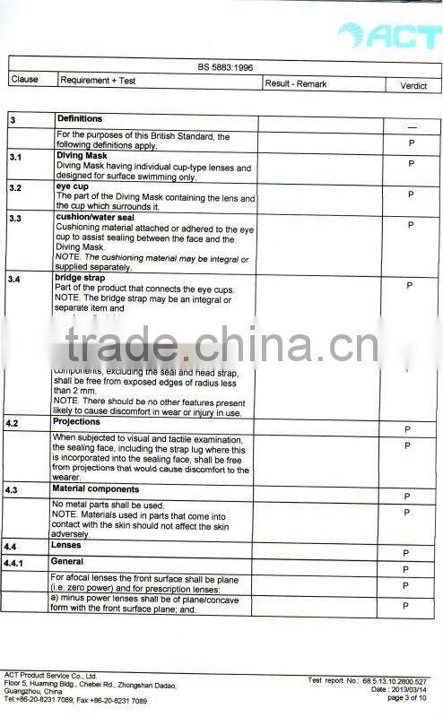 High quality, tempered glass silicone scuba diving set, diving goggles, diving masks (MK-402)