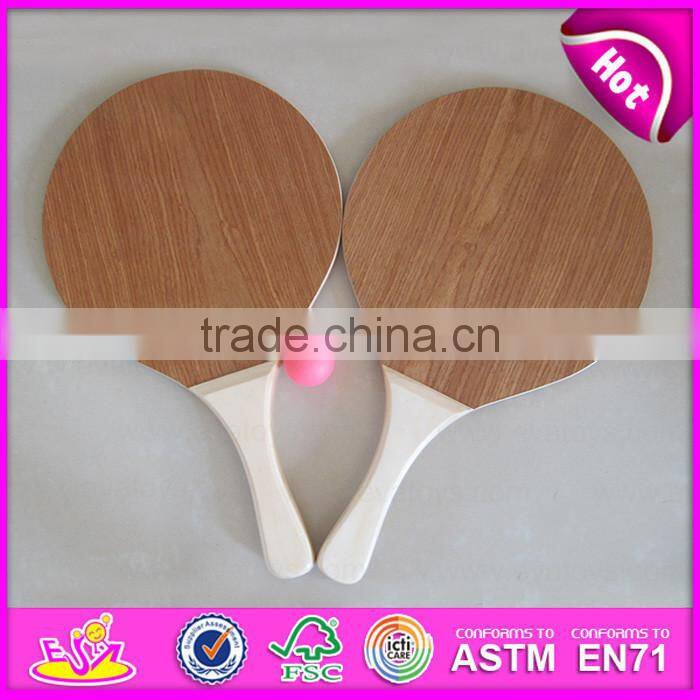 2016 Cheapest baby wooden wooden beach racket ,fashion kids wooden beach racket W01A099
