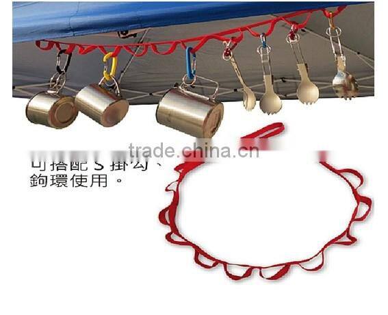 Adjustable PP Webbing Hanging Tape Hooks For Camping