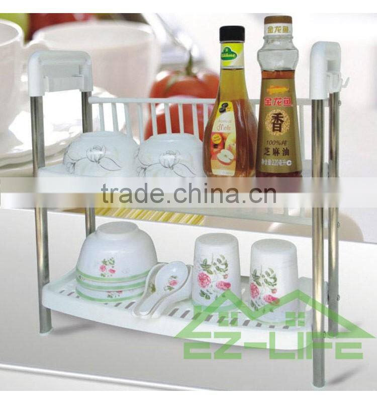 2017 Best Selling 2 Tiers Chrome Plated Kitchen Accessory Dish Rack/ Dish Drainer/Plate Rack