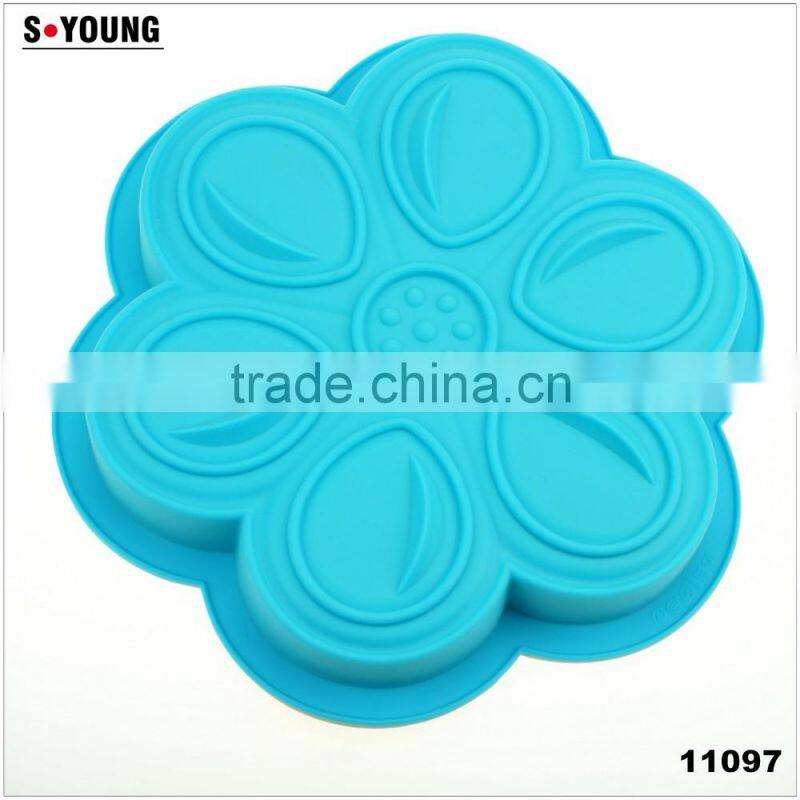11197 fashion flower shape silicon cake mould