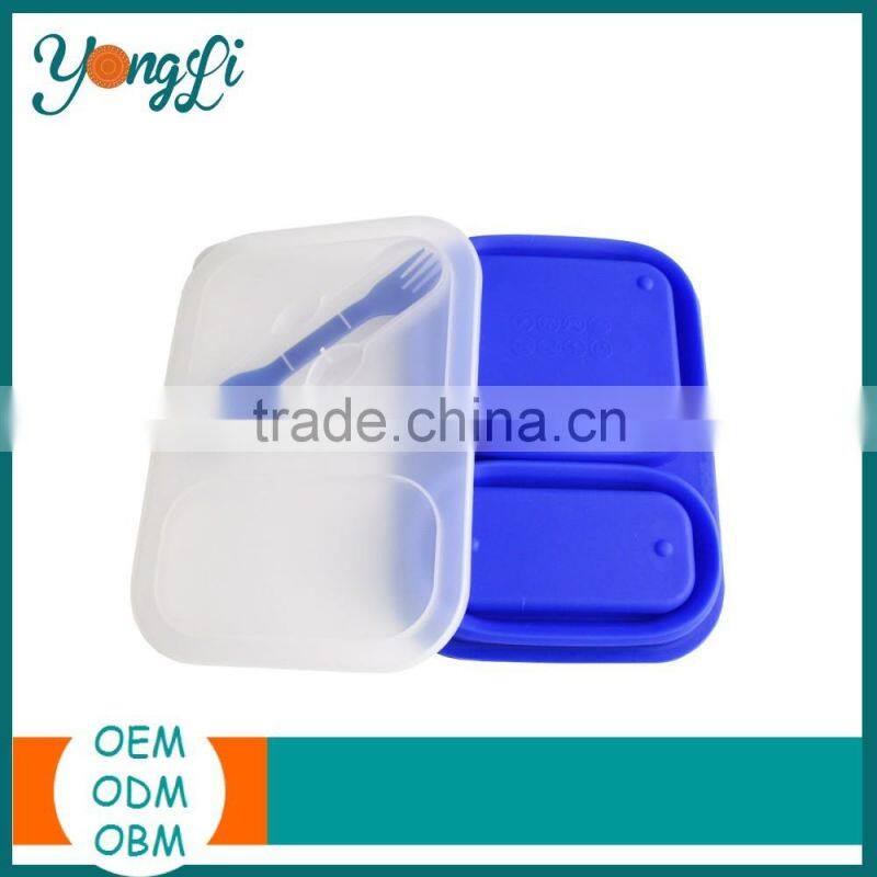 Kitchen Ware Silicone Kids Lunchbox With Fork
