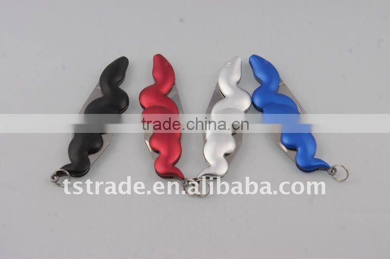 2014 new mini Gifts promotion kinfe popular keychain tool oxide keychain knife mini aluminium oxide B99